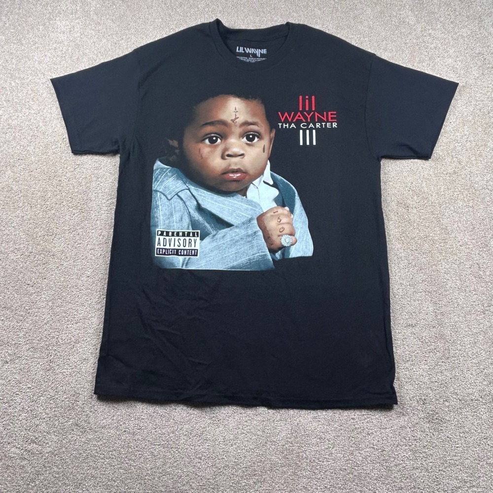 Lil Wayne Tha Carter III Graphic T-Shirt Mens Large Black Hip Hop Rap Tee 1391